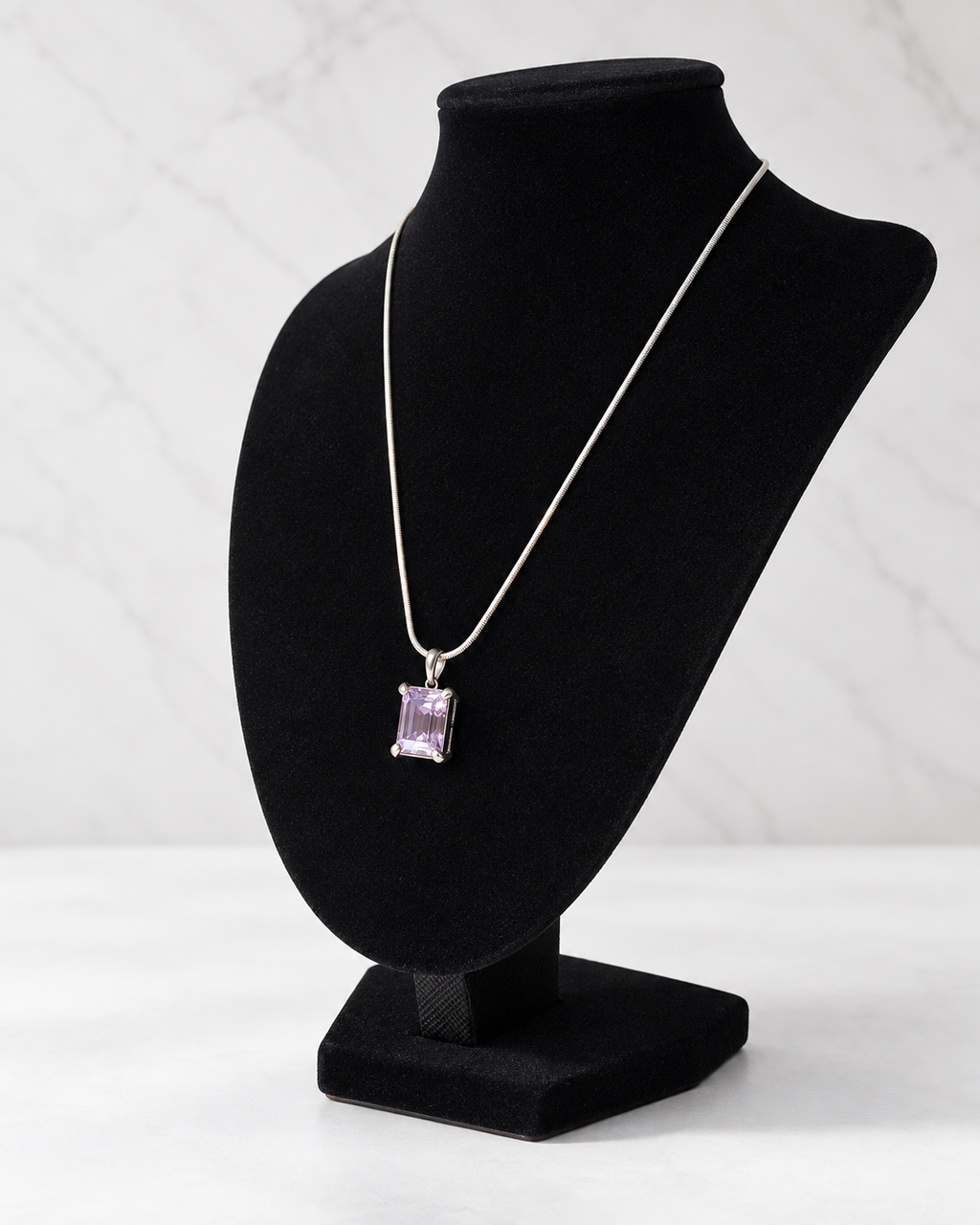 Lavender Moissanite Necklace