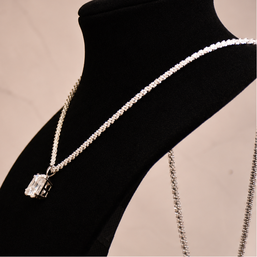 The Astor Asscher-Cut Moissanite Necklace