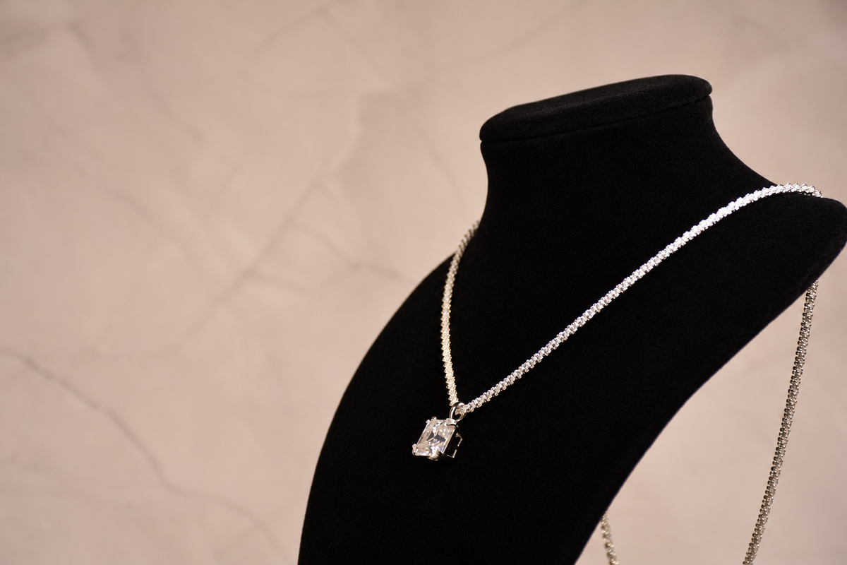 The Astor Asscher-Cut Moissanite Necklace