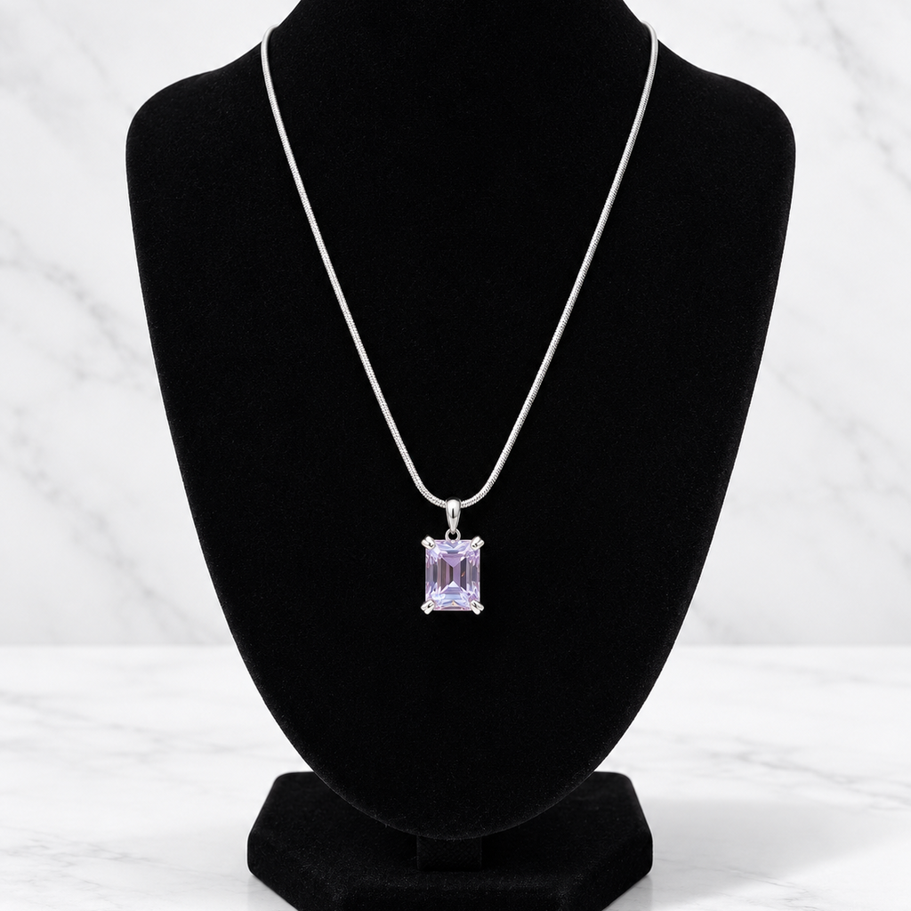 Lavender Moissanite Necklace