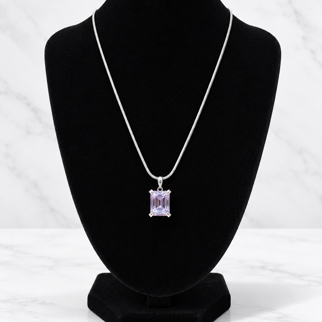 Lavender Moissanite Necklace