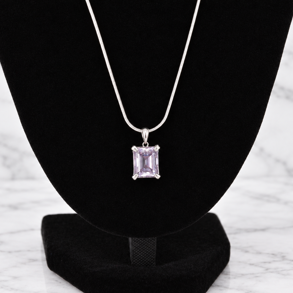 Lavender Moissanite Necklace