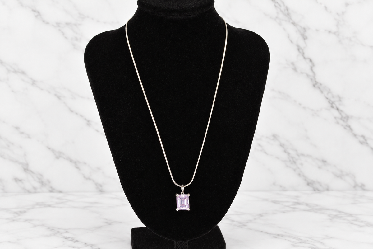 Lavender Moissanite Necklace