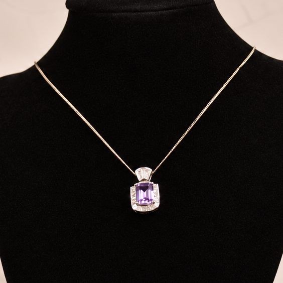 The Josephine Lavender-Pink Art Deco Necklace