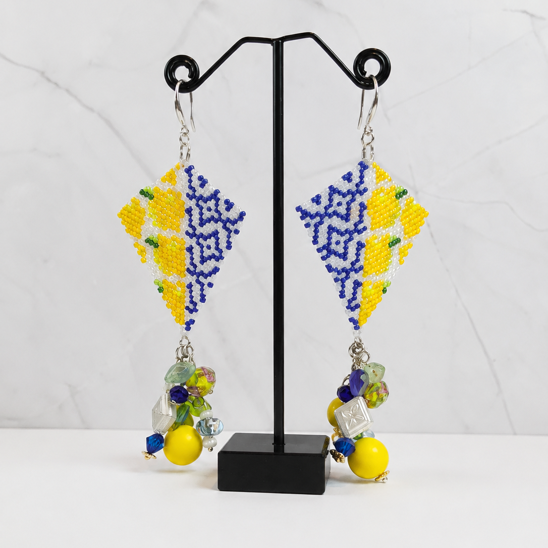 The Lemon Set: Moroccan Tile Kite Earrings