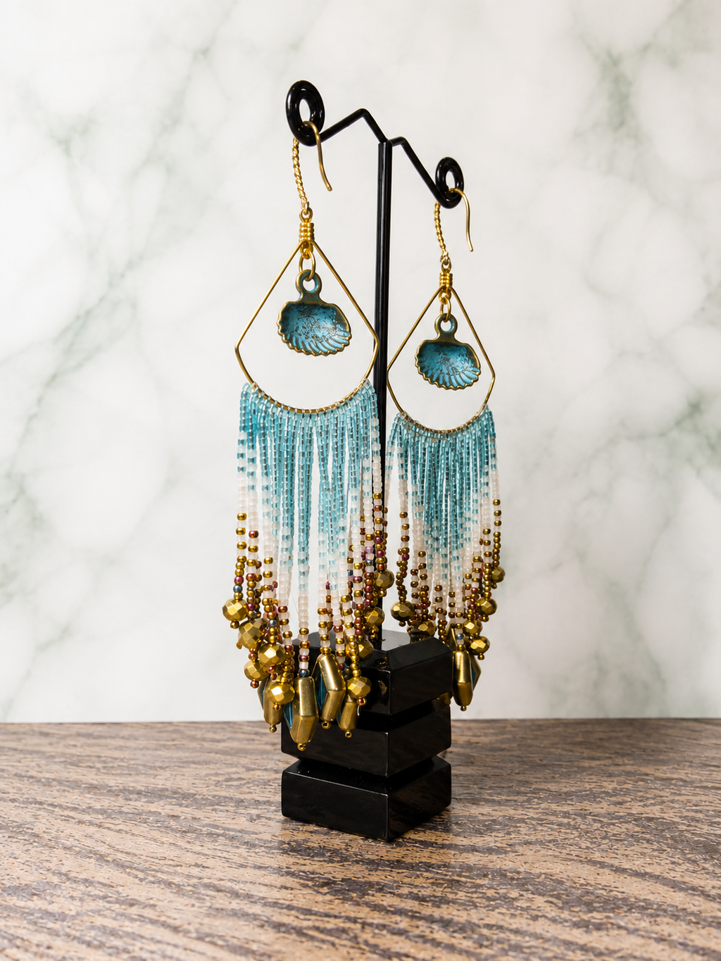 Mermaid Core: Seashell Fringe Earrings