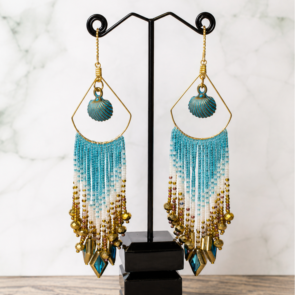 Mermaid Core: Seashell Fringe Earrings