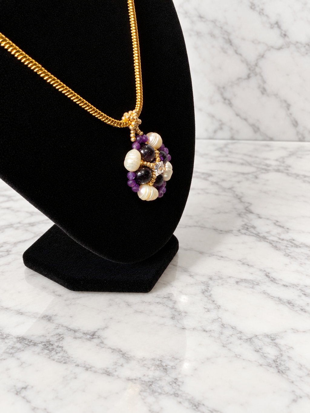 The Violetta Beaded Flower Necklace