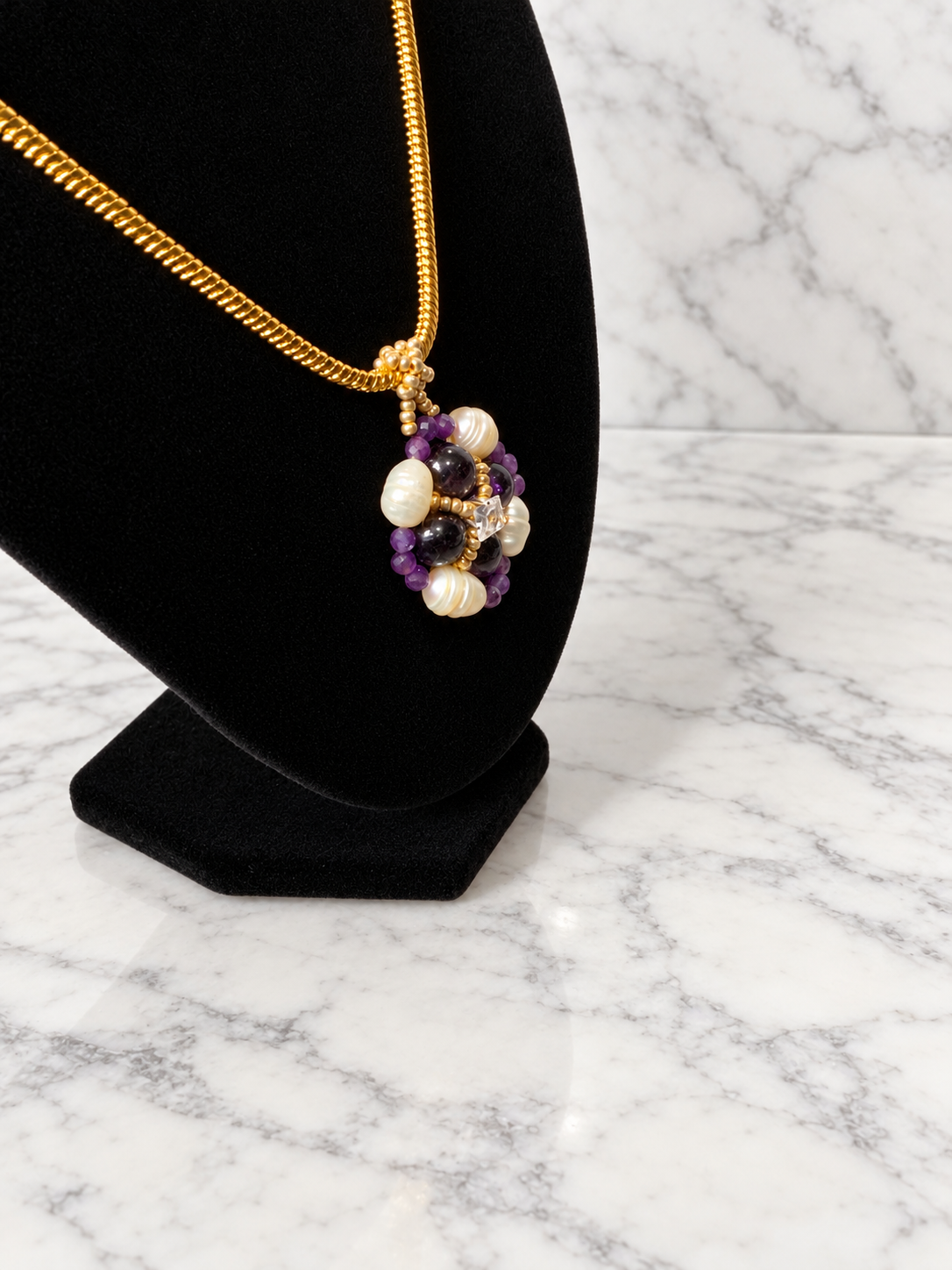 The Violetta Beaded Flower Necklace