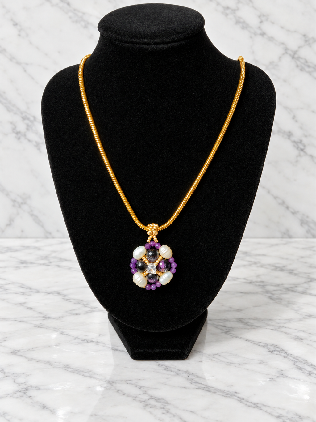 The Violetta Beaded Flower Necklace