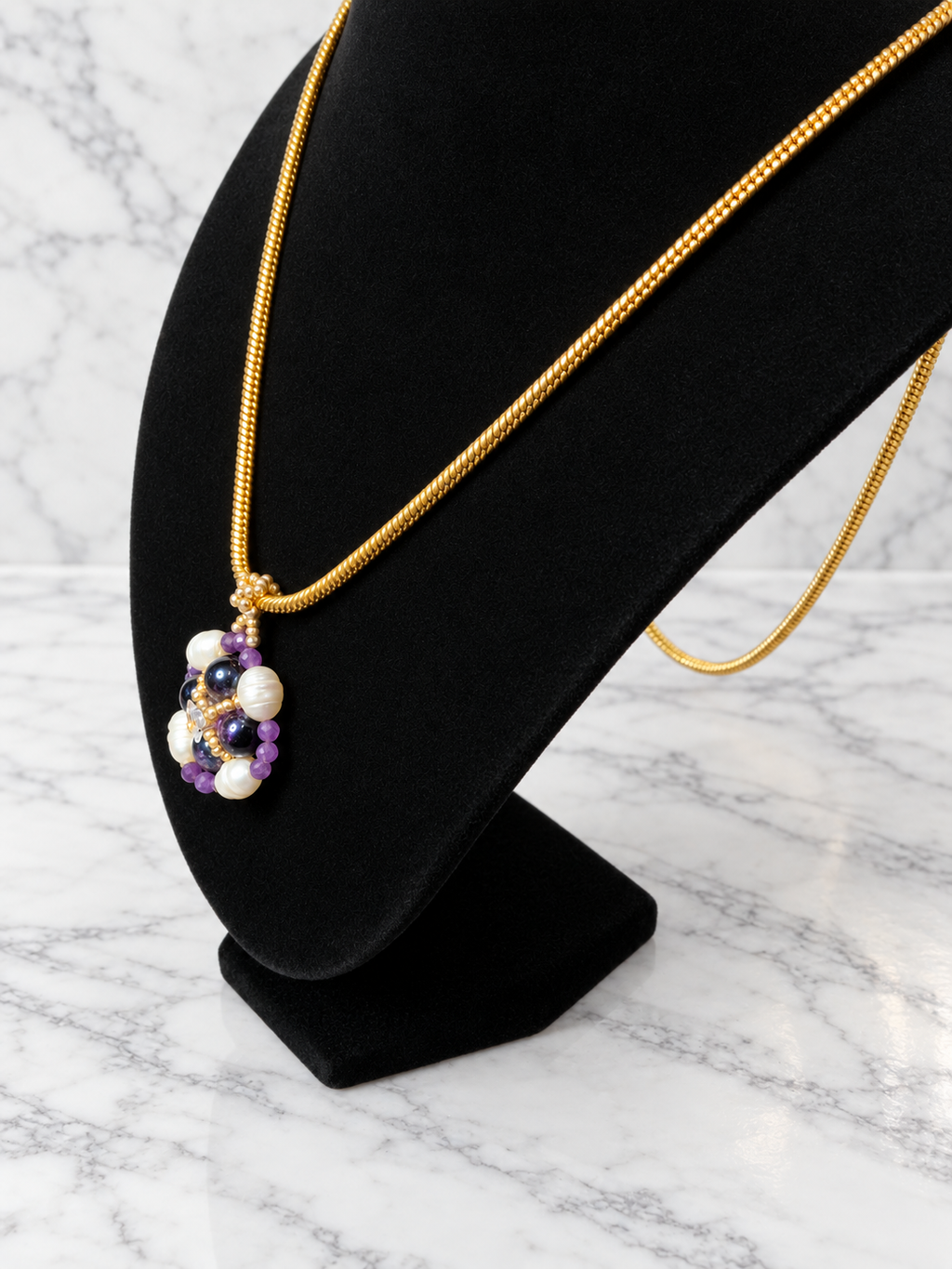 The Violetta Beaded Flower Necklace